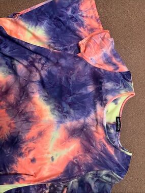 Tie-dye crew neck t-shirt dress